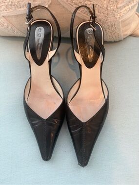 GCI Collezione Black Pointed Slingback Heels